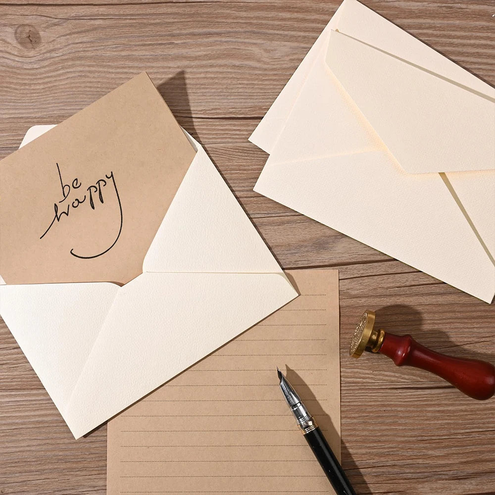 Letter Writing Set with Wax Seal Stickers - 32 pieces - Kraft brown