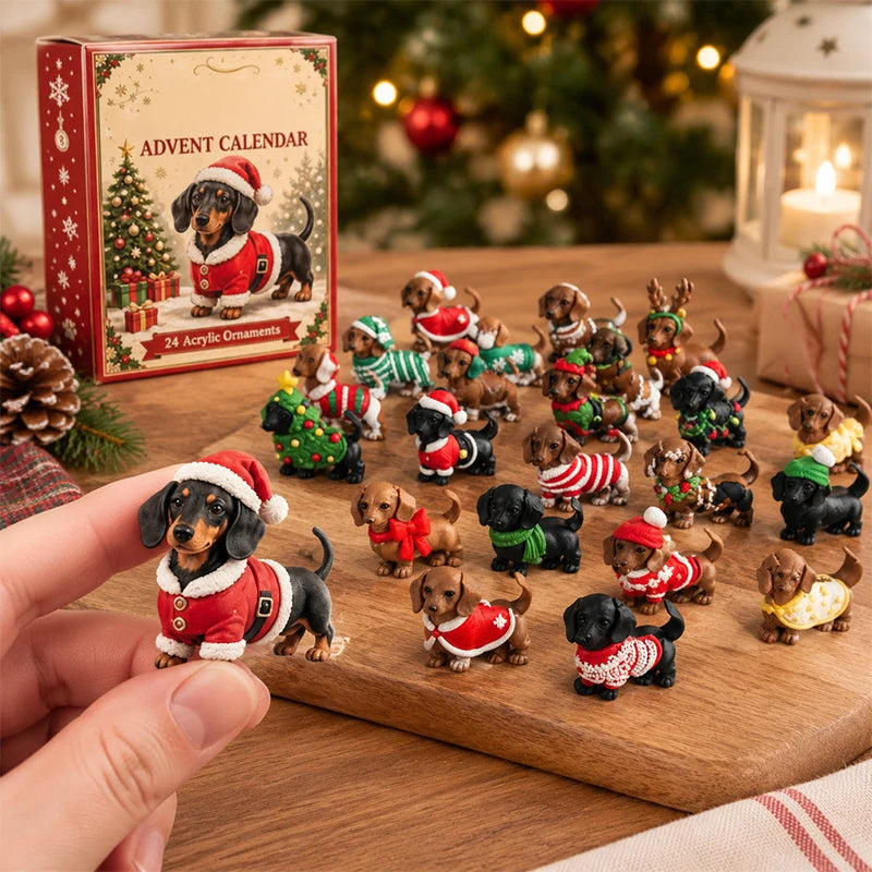 Dachshund Advent Calendar with 24 Figures