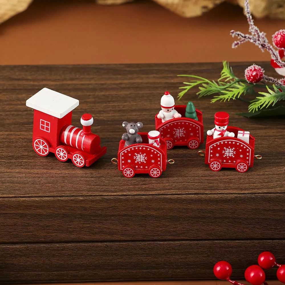 Wooden Christmas Train Ornament
