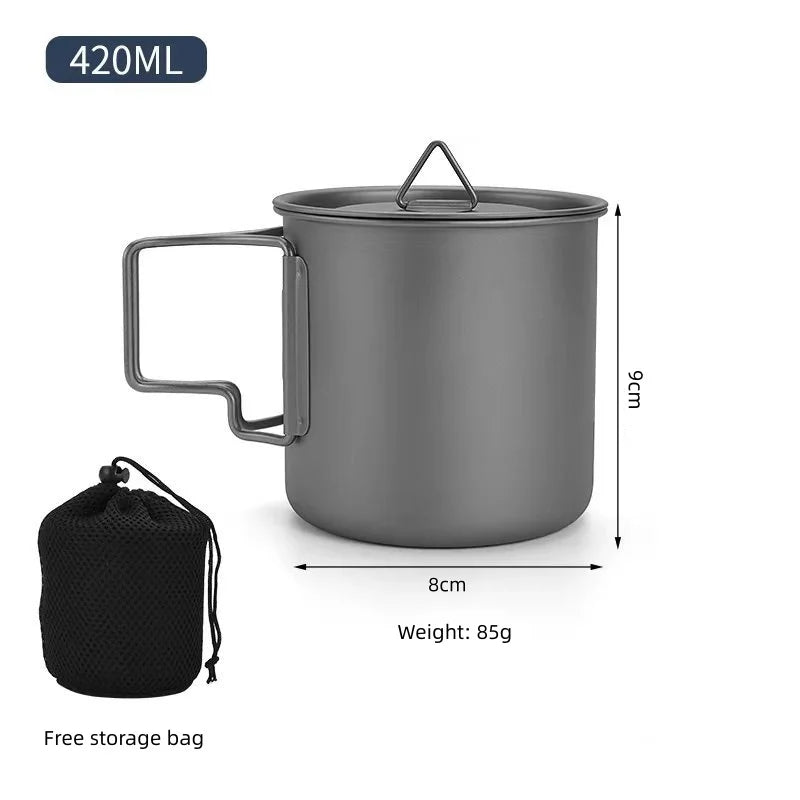 Titanium Camping Mug with Folding Handle - 220 ml to 750 ml - Other Base Metals