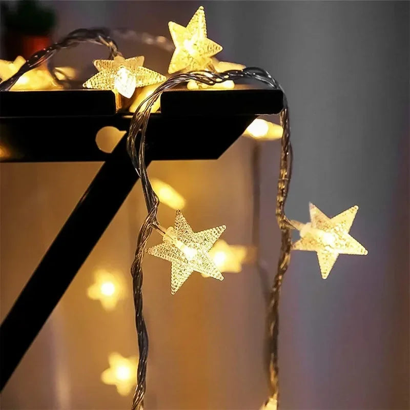 Star Fairy Lights, Battery Operated - Warm white