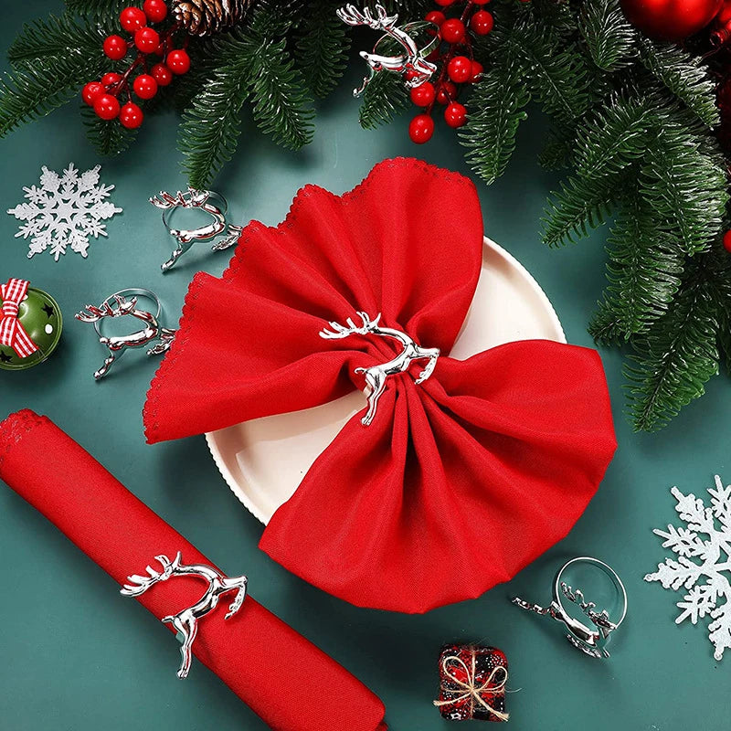 Christmas Elk Napkin Rings, Metal