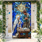 Christmas Nativity Scene Door Banner - Polyester