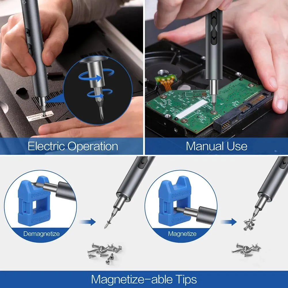 Rechargeable Electric Precision Screwdriver Set, 62 in 1