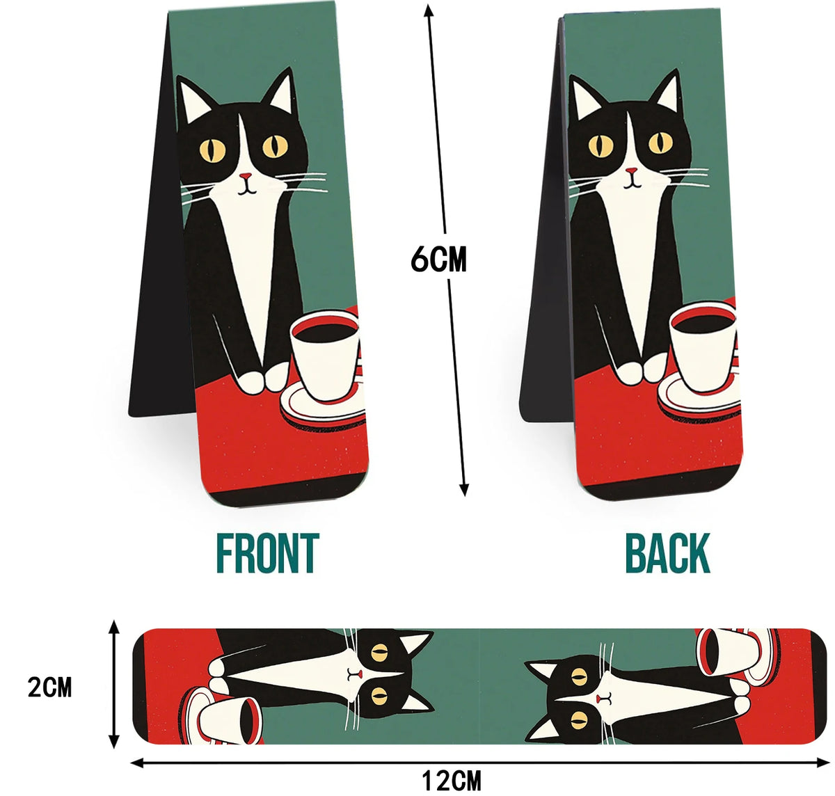 Cat Magnetic Bookmarks, Set of 5 - Material