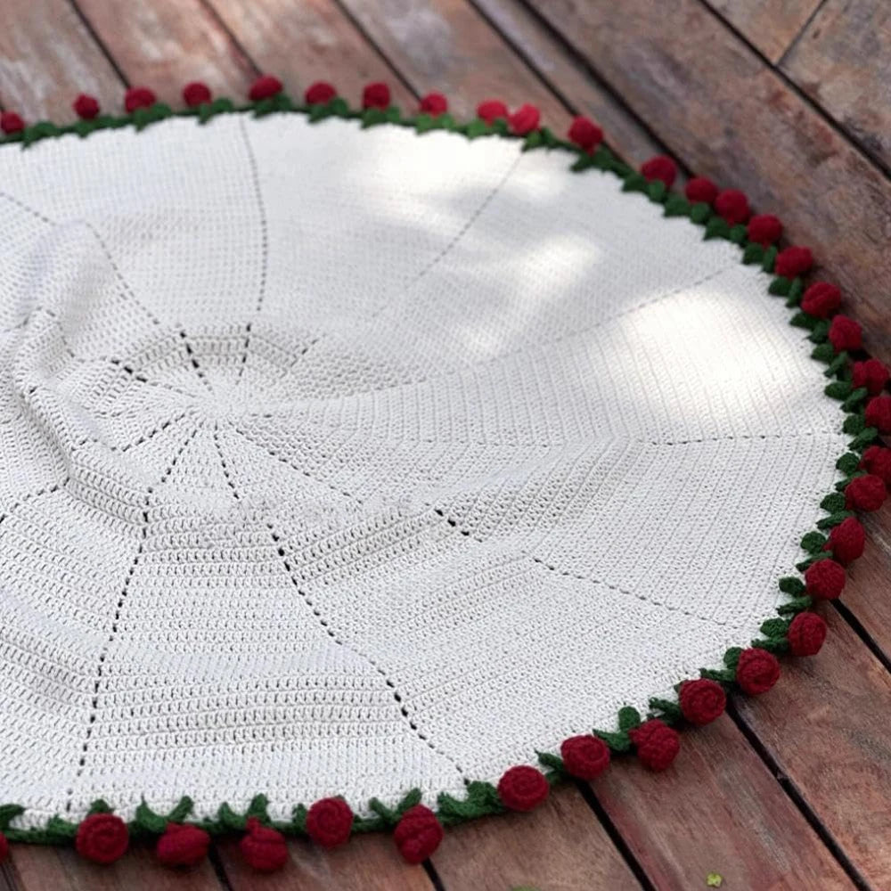 Flower Bouquet Knitted Throw Blanket - 100% Acrylic