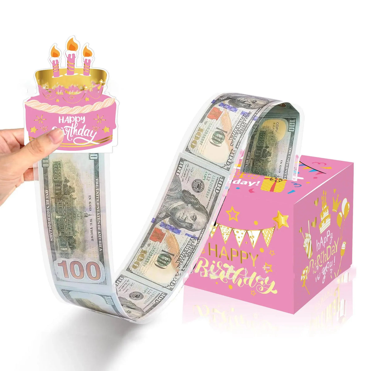 Birthday Cash Gift Box with Cake Card - Paperboard