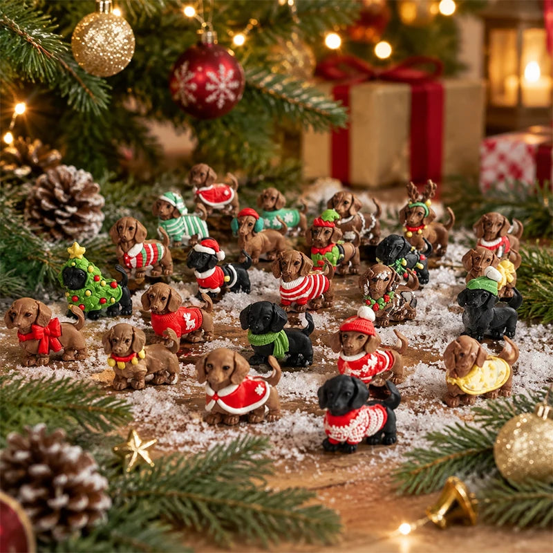 Dachshund Advent Calendar with 24 Figures