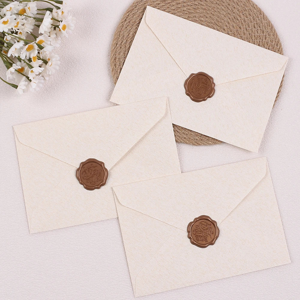 Letter Writing Set with Wax Seal Stickers - 32 pieces - Kraft brown