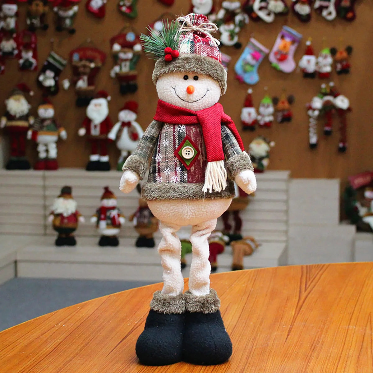 Long-Legged Plush Christmas Decorations, Santa, Snowman and Reindeer