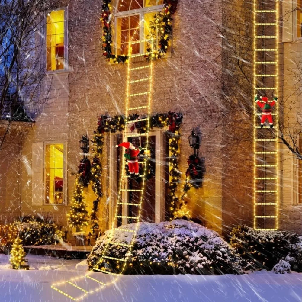 Santa Climbing Ladder Christmas LED Light
