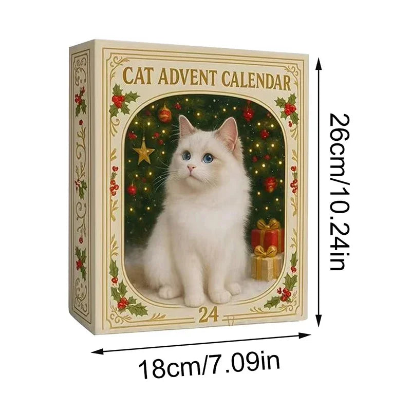 Cat Advent Calendar with 24 Acrylic Kitten Tree Decorations