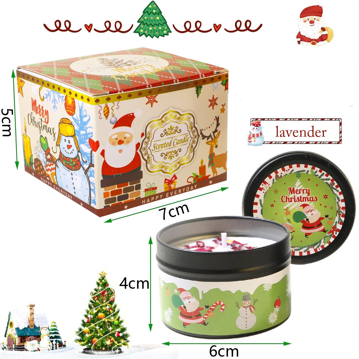 Christmas Scented Soy Wax Candle Gift Set