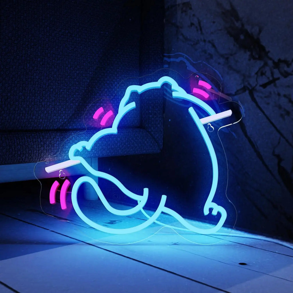 Cat LED Neon Sign, Dimmable USB Night Light