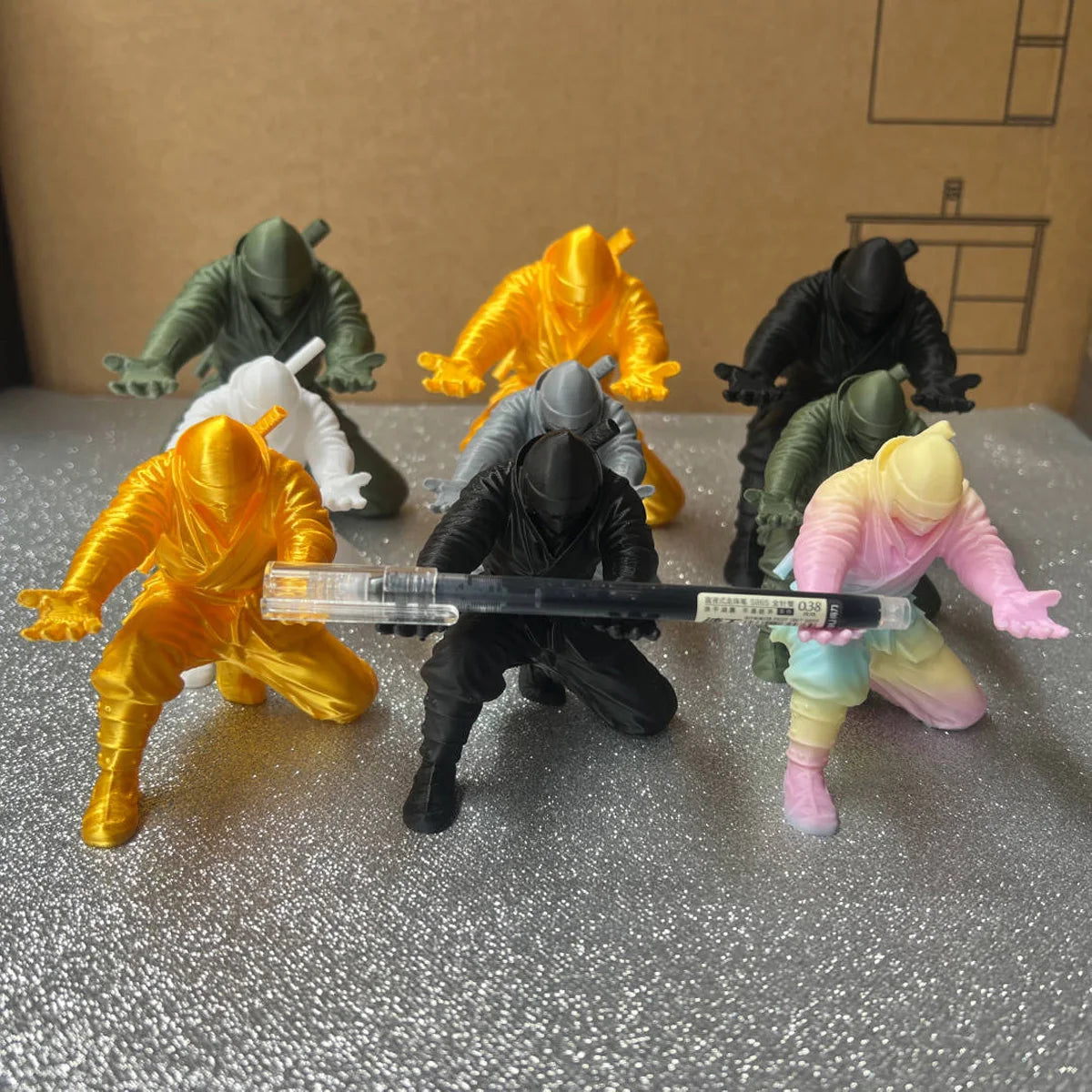 Miniature Ninja Pen Holder Desk Ornament