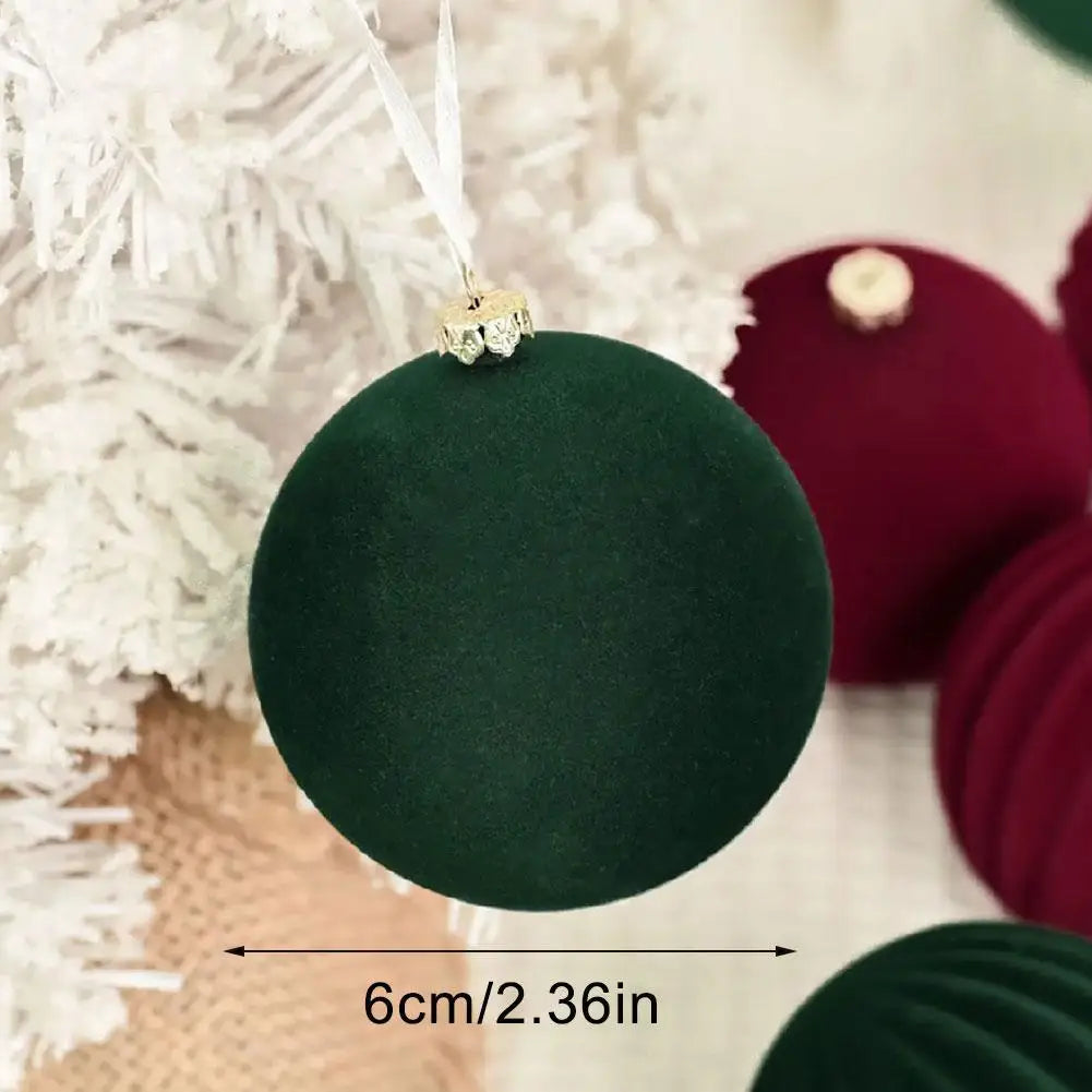 Velvet Flocked Christmas Baubles