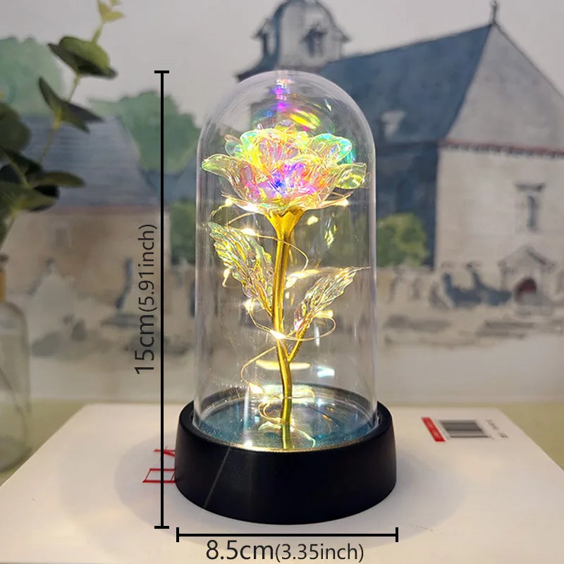 Eternal Rose Flower in Glass Cover Gift