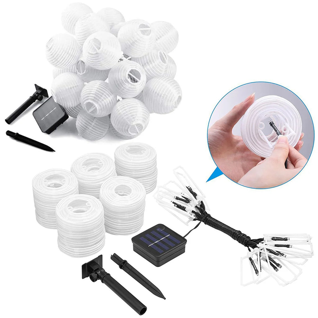 Solar Lantern String Lights for Outdoor Christmas - Warm white or multicolour