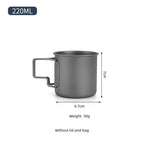 Titanium Camping Mug with Folding Handle - 220 ml to 750 ml - Other Base Metals