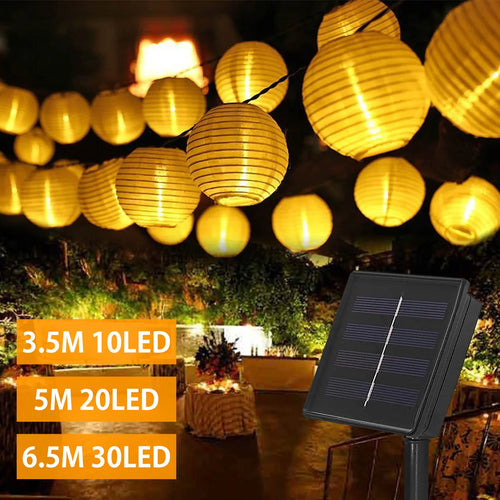 Solar Lantern String Lights for Outdoor Christmas - Warm white or multicolour