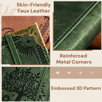 Vintage Faux Leather Refillable Ring Notebook - 120 loose-leaf sheets