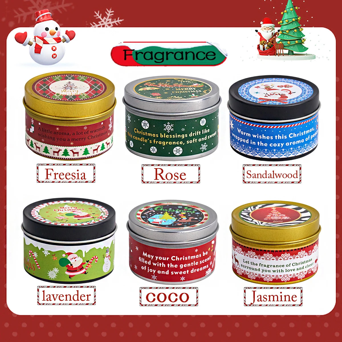 Christmas Scented Soy Wax Candle Gift Set