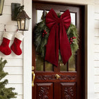 Extra Large Velvet Christmas Bow with Long Tails