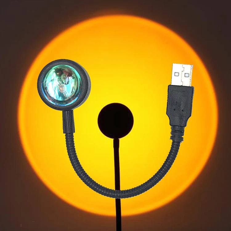 USB Sunset Projection Lamp for Bedroom Walls - ABS+Glass