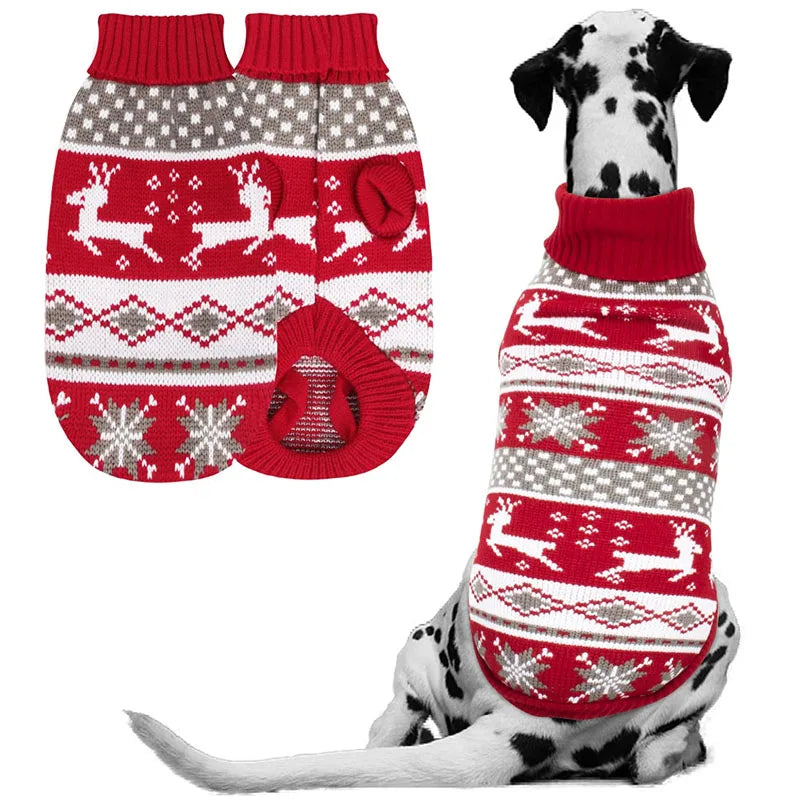 Knitted Reindeer Christmas Dog Jumper