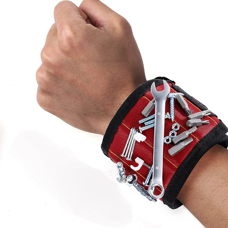 Magnetic Wristband for Screws, Nails and Drill Bits - Black