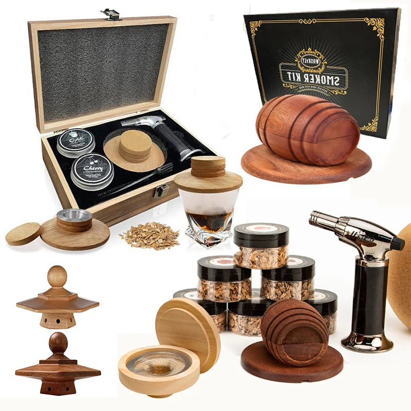 Wooden Cocktail Smoker Kit for Whisky - Wood