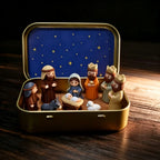 Mini Nativity Set in Iron Box, Pocket-Size