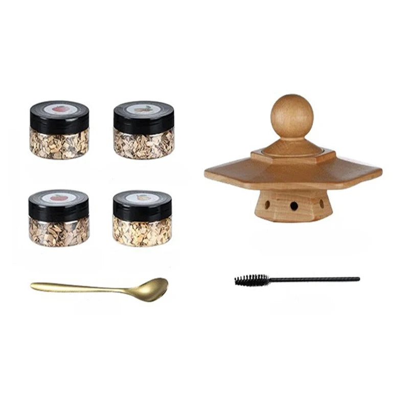 Wooden Cocktail Smoker Kit for Whisky - Wood