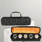 5 Slot Watch Box, Portable Watch Travel Case - Mixed Materials