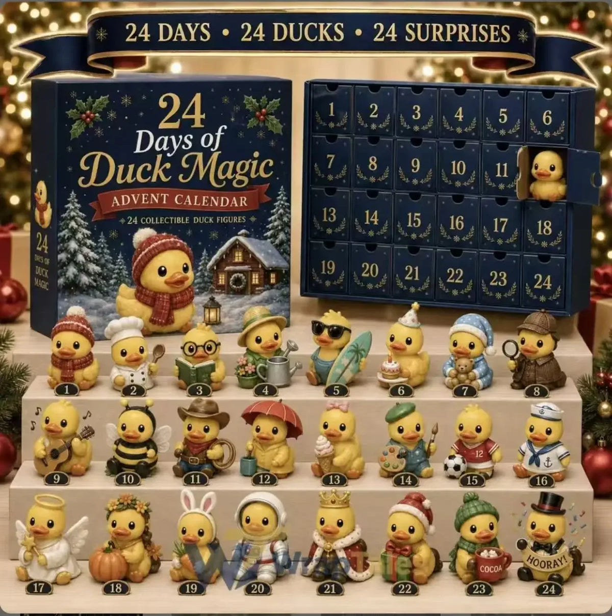 Duck Advent Calendar with 24 Acrylic Collectible Figures