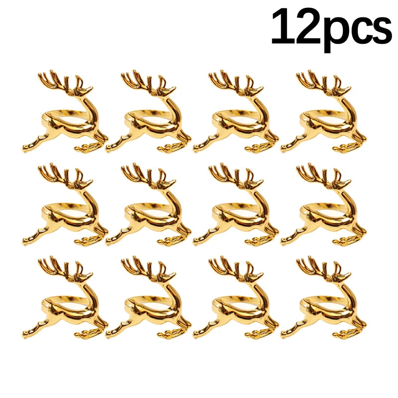 Christmas Elk Napkin Rings, Metal