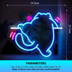 Cat LED Neon Sign, Dimmable USB Night Light