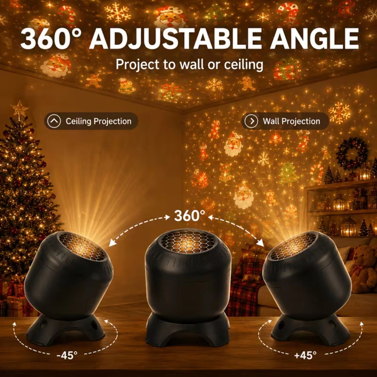 LED Christmas Projector Night Light