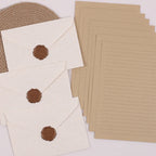 Letter Writing Set with Wax Seal Stickers - 32 pieces - Kraft brown