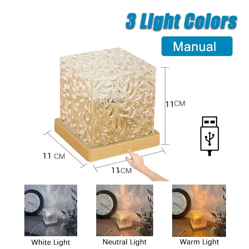 Rotating Water Ripple Night Light Projector