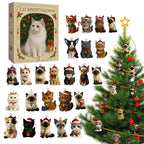 Cat Advent Calendar with 24 Acrylic Kitten Tree Decorations