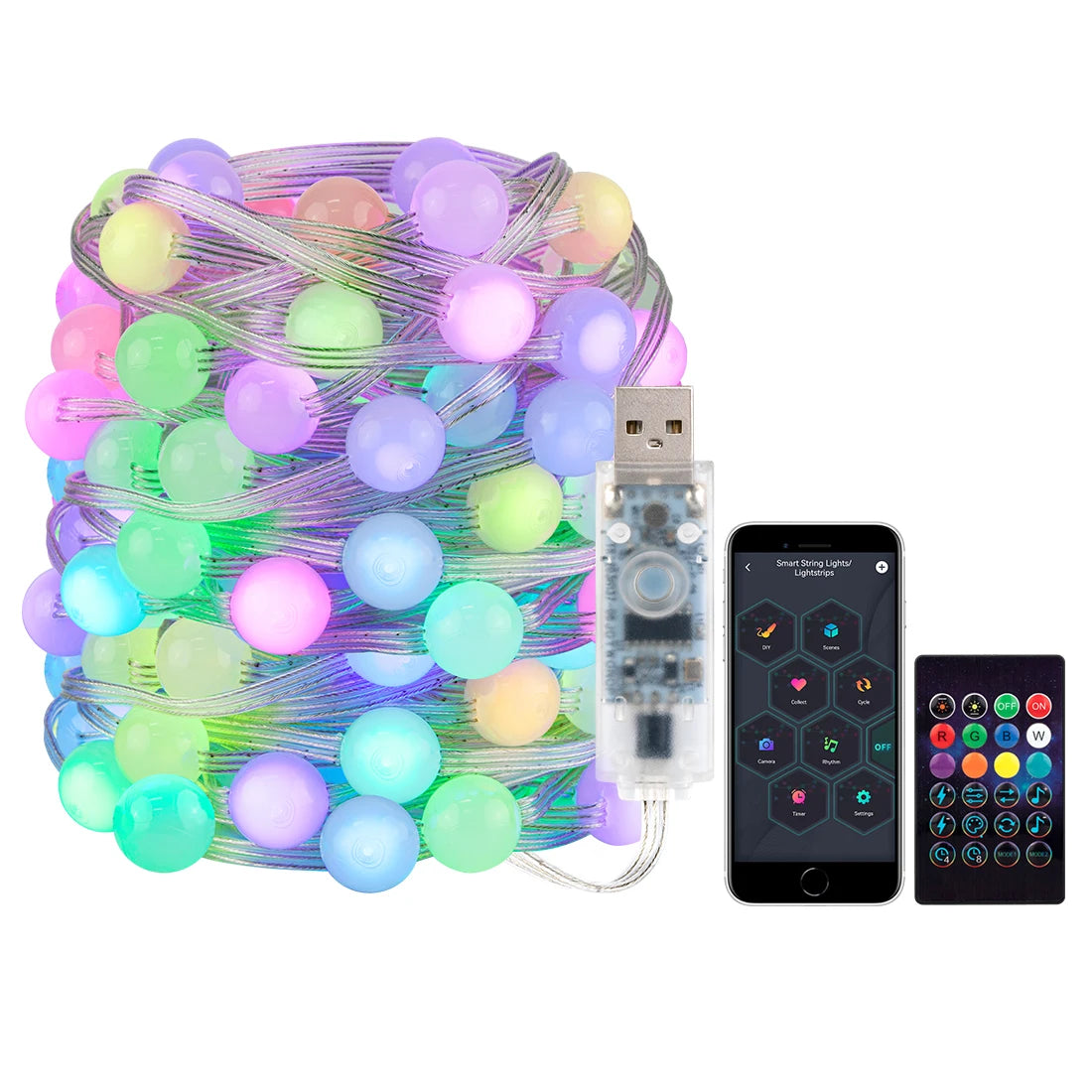 USB RGB Star String Lights with App and Remote