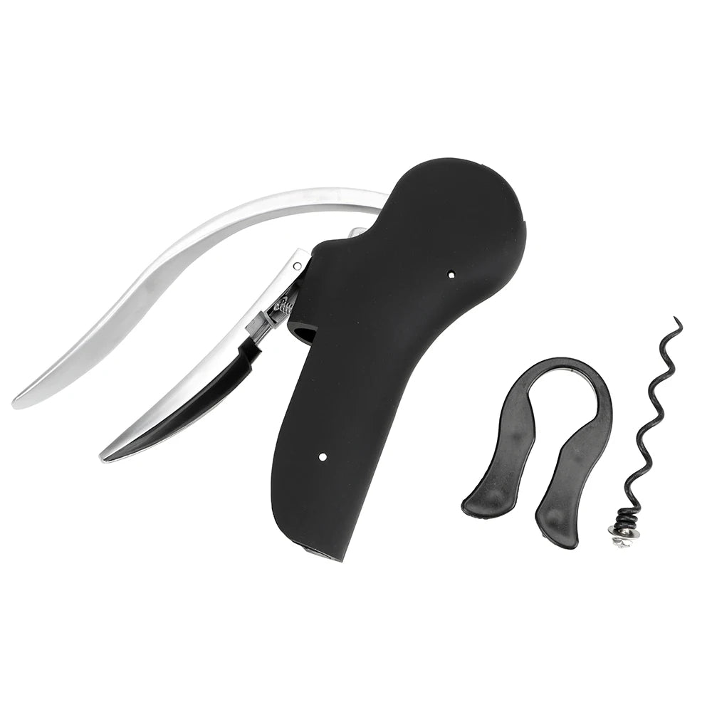 Lever Corkscrew and Foil Cutter Set - Black