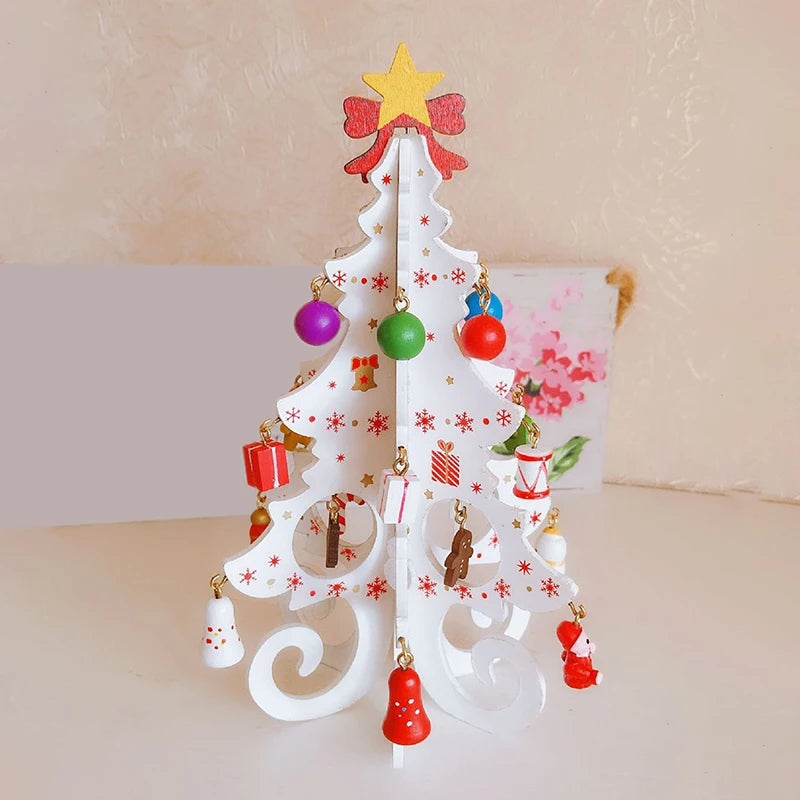 Wooden Christmas Tree Desktop Ornament