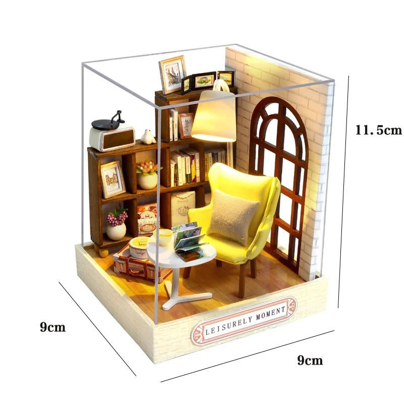 Kitten Miniature House, Wooden 3D Puzzle Kit - Wood