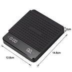 Digital Coffee Scale with Timer and LED Display - 3 kg - ABS