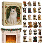 Cat Advent Calendar with 24 Acrylic Kitten Tree Decorations