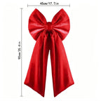 Extra Large Velvet Christmas Bow with Long Tails