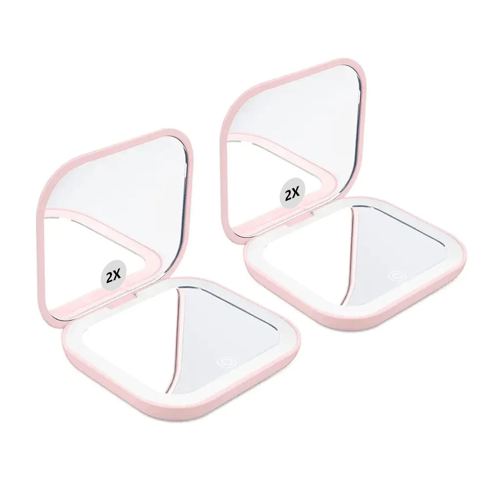 LED Compact Makeup Mirror, Folding Pocket Size