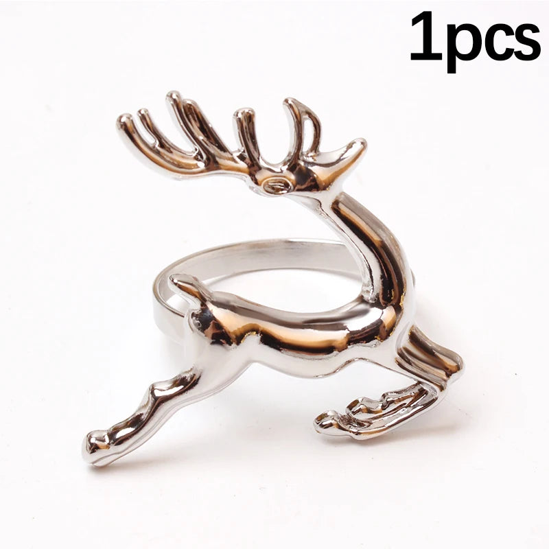 Christmas Elk Napkin Rings, Metal